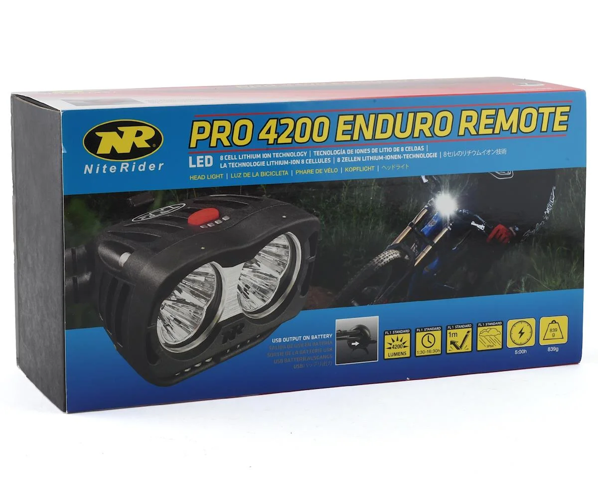 NiteRider Pro 4200 Enduro Remote LED Headlight System (Black) (4200 Lumens) - view 4